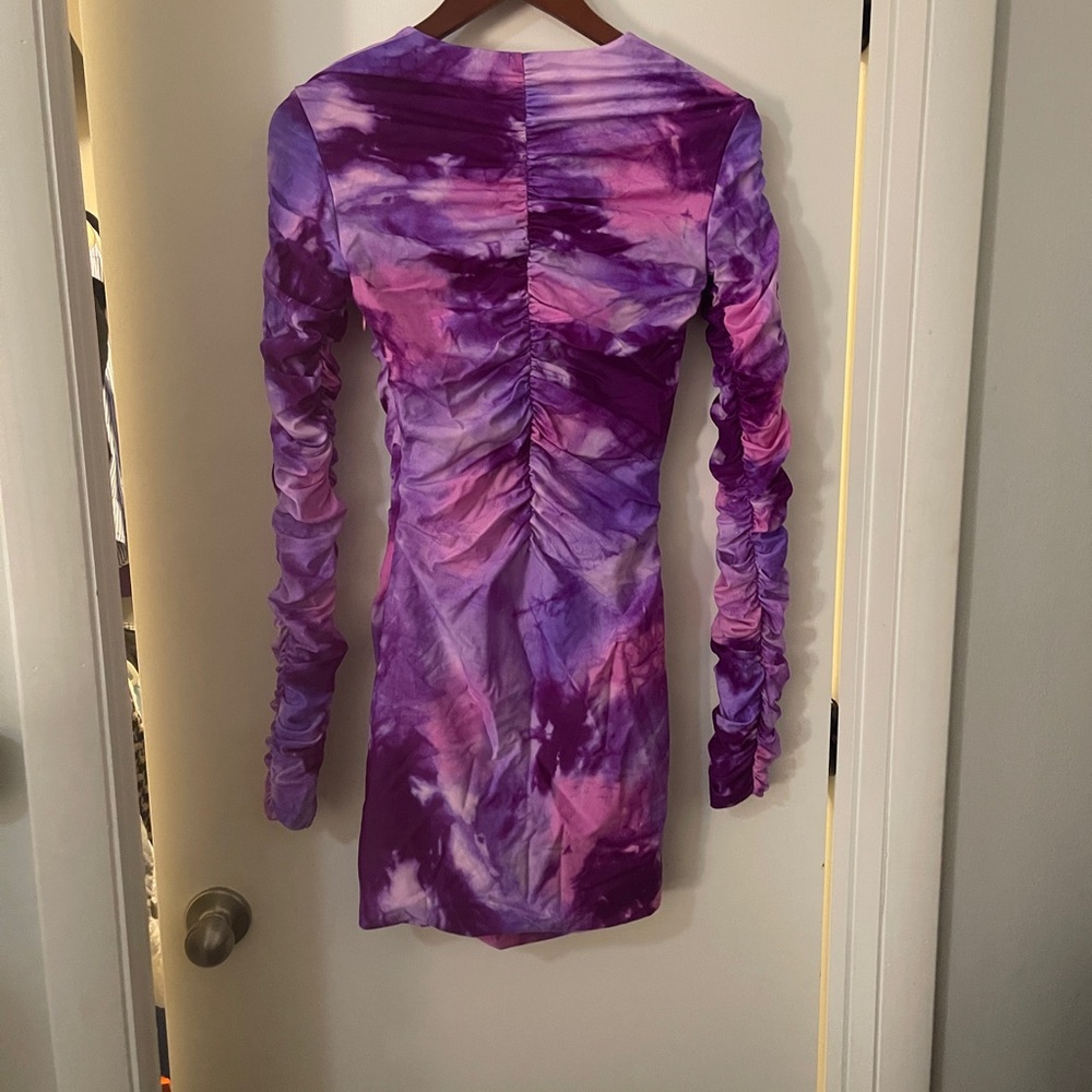 MACH & MACH Purple and Pink Long Sleeve Dress
